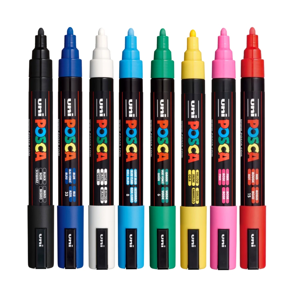 Uni Posca Paint Pen PC 5M 8 Assorted Set Art Supplies Online