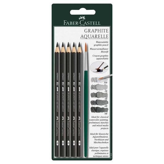 Faber Castell Graphite Aquarelle Pencils 5pk