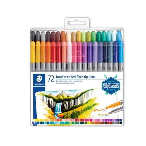 Staedtler Double ended fibre tip pens 72pk