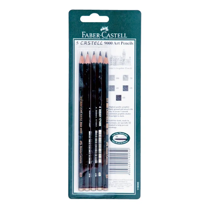 Faber Castell 9000 Art Pencils Assorted 5pk