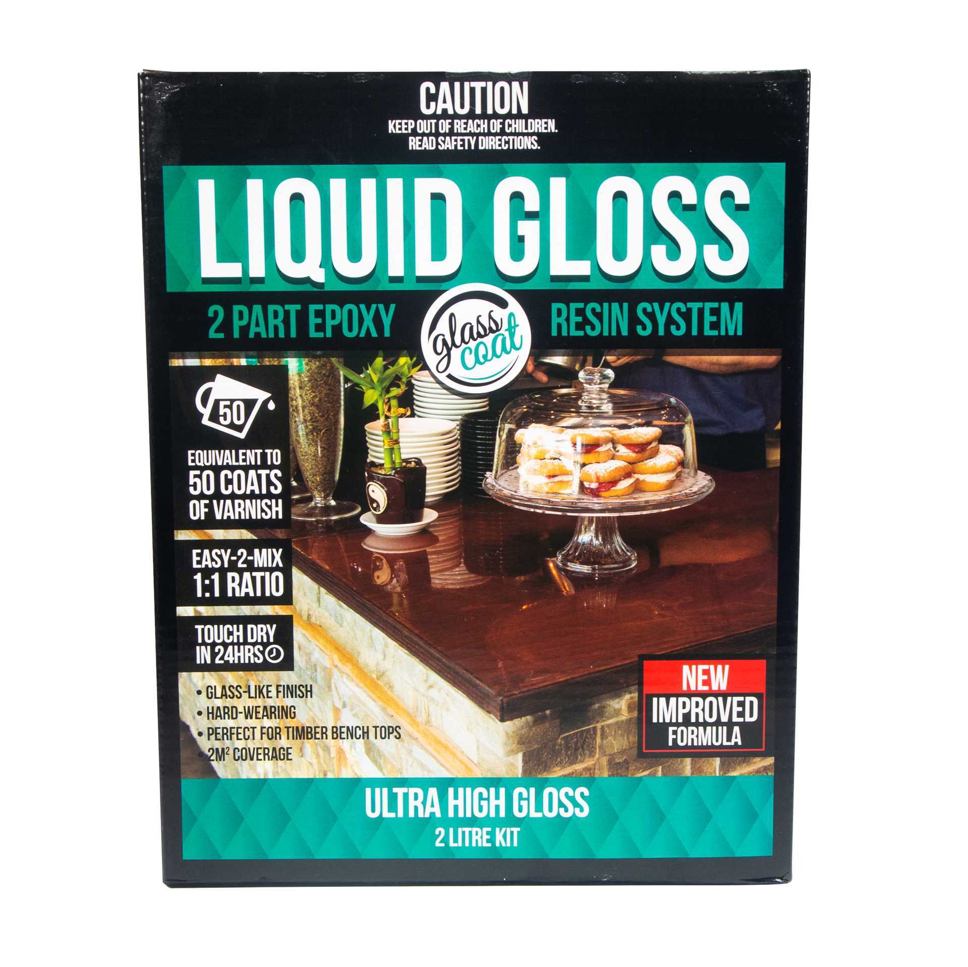 Glass Coat Liquid Gloss Epoxy Resin 2 Litre