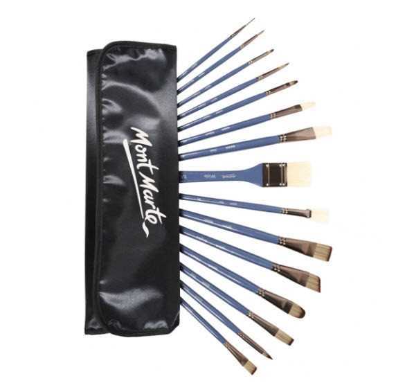 Mont Marte Premium Brush Wallet Set 15pce