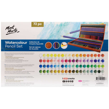 Mont Marte Premium Watercolour Pencils Box Set 72 Piece