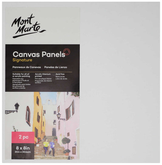 Mont Marte Canvas Panel  20.4X20.4cm 2pk