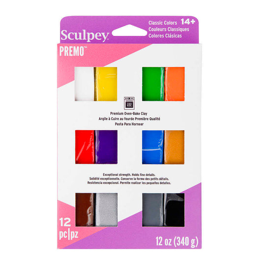 Sculpey Premo 12pk Sampler Set Classic Colours