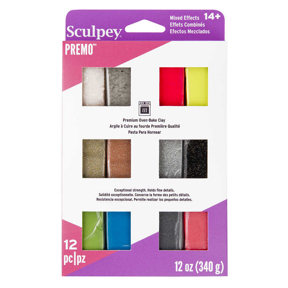 Sculpey Premo 12pk Sampler Set Effects Colours