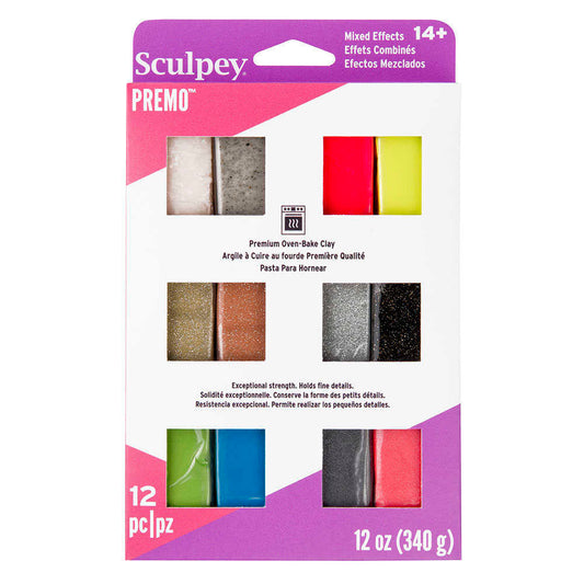 Sculpey Premo 12pk Sampler Set Effects Colours