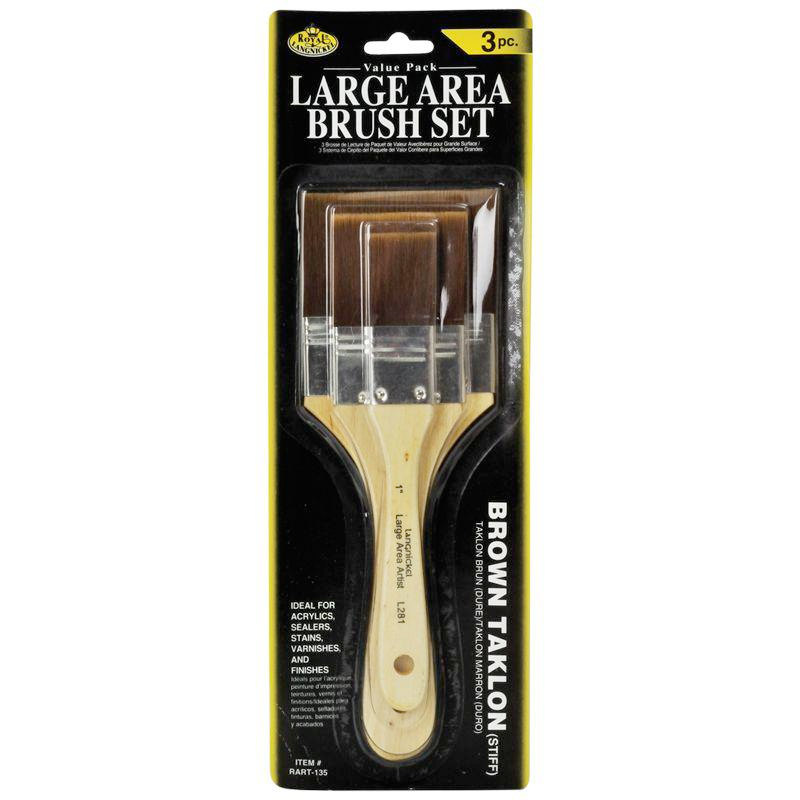 Royal & Langnickel Brown Taklon Brush Set 3pk