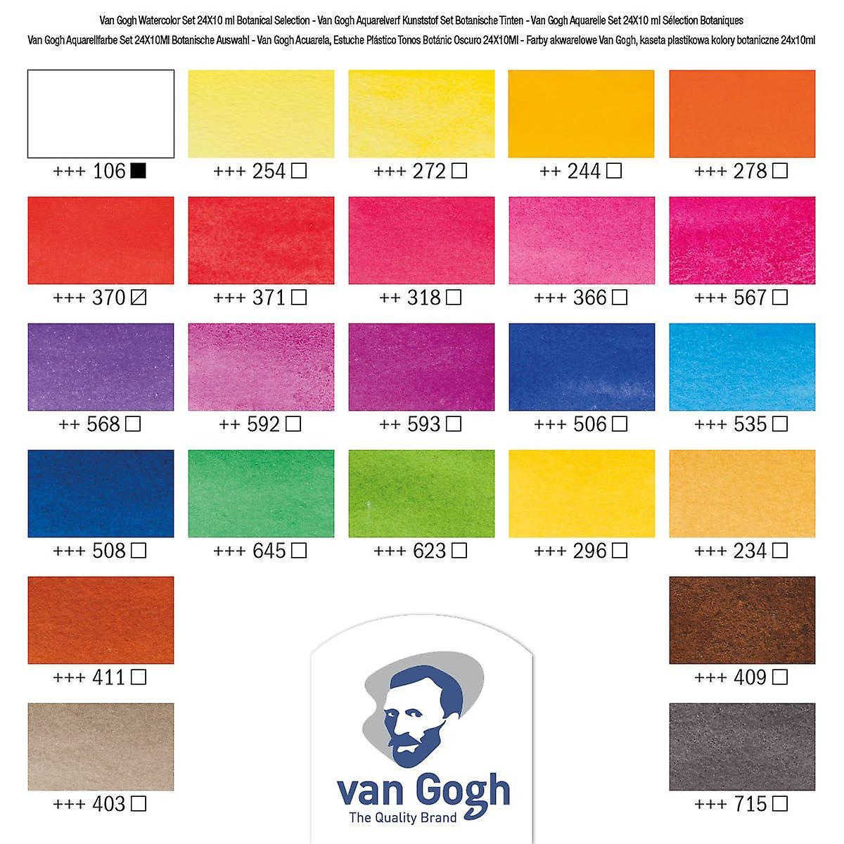 Van Gogh Watercolour Botanic Colours Set of 24 Pans