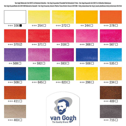 Van Gogh Watercolour Botanic Colours Set of 24 Pans