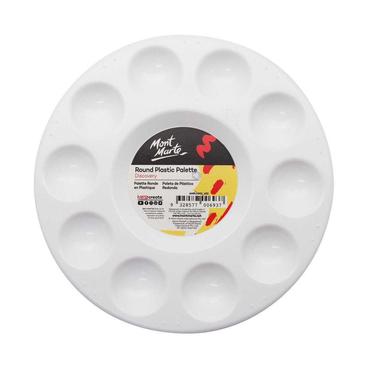 Mont Marte Round Plastic Palette 17cm