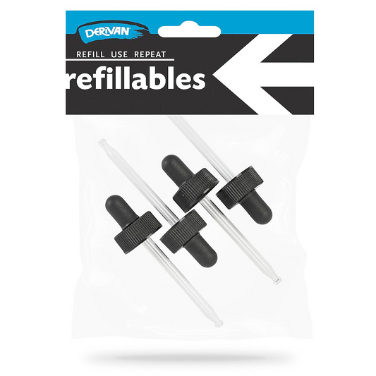 Derivan Refillables Glass Dropper 4pk