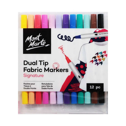 Mont Marte Dual Tip Fabric Markers Signature 12pc