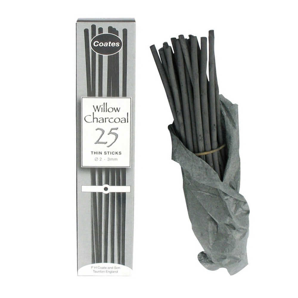 Coates Willow Charcoal Sticks Thin 25pk