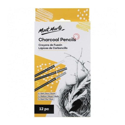 Mont Marte Signature Charcoal Pencils 12pce