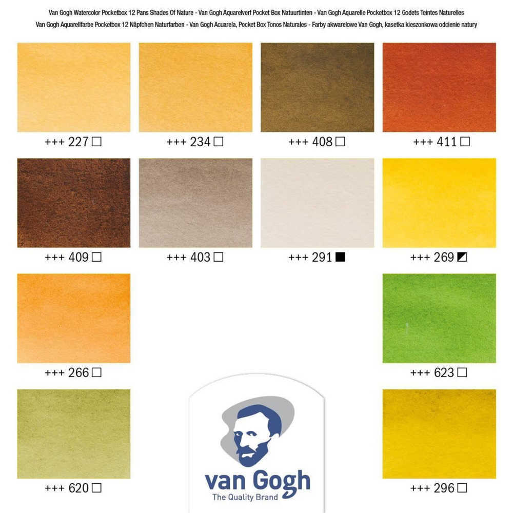 Van Gogh Watercolour Nature Colours Set of 12 Pans