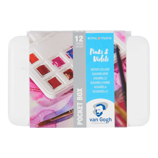 Van Gogh Watercolour Pinks & Violets Colour Set of 12 Pans