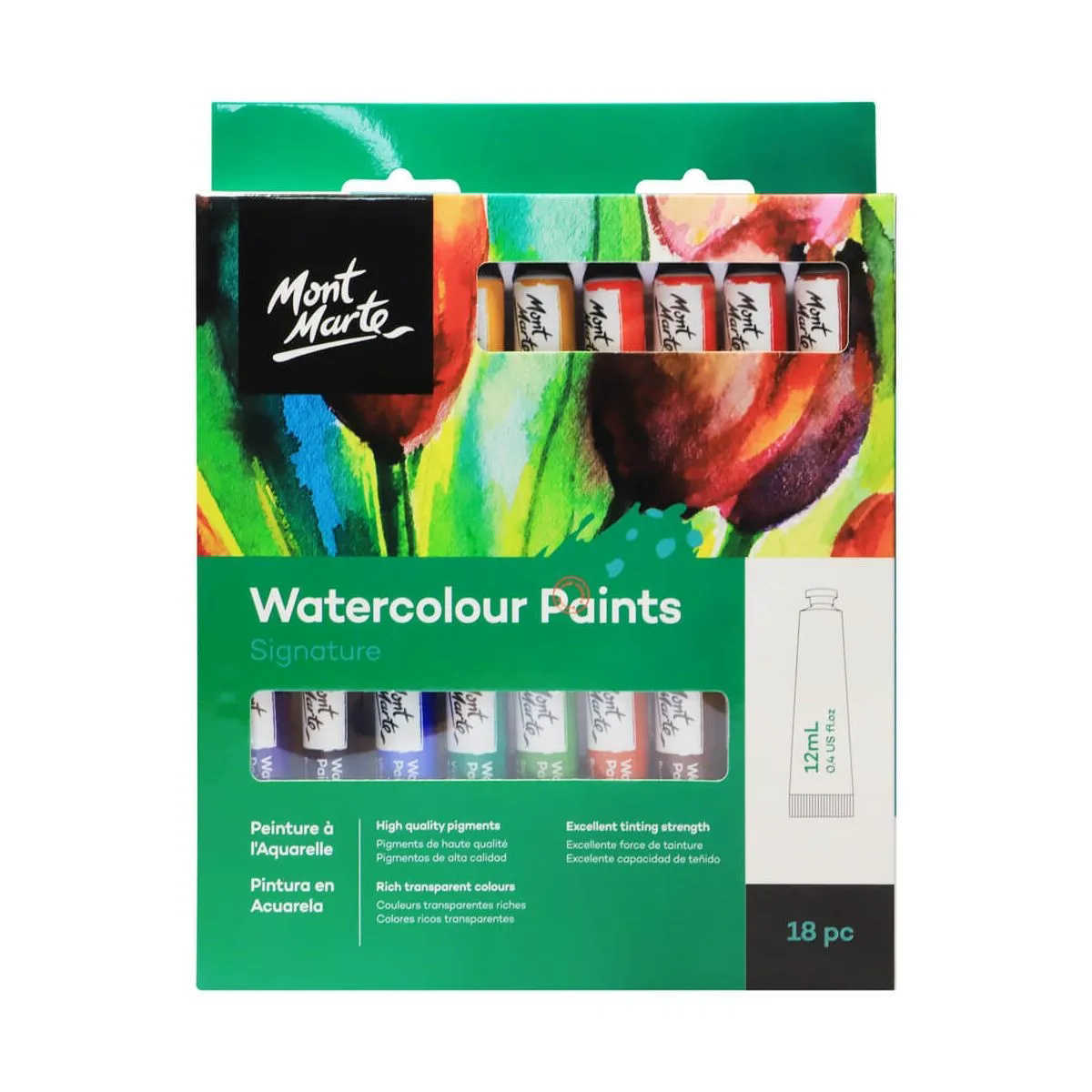 Mont Marte Signature Watercolour Paints 18pce x 12ml