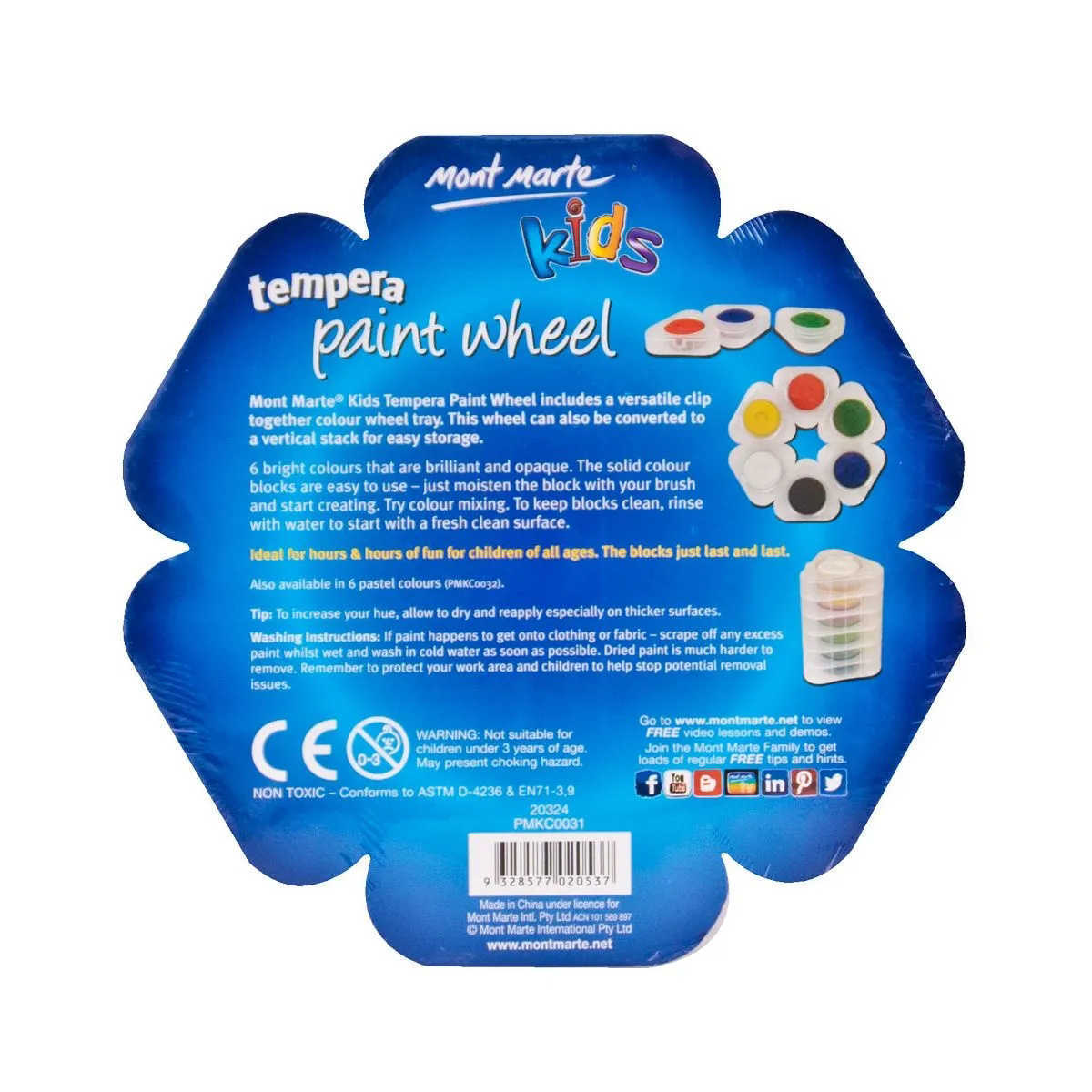 Mont Marte Tempera Paint Wheel Bright