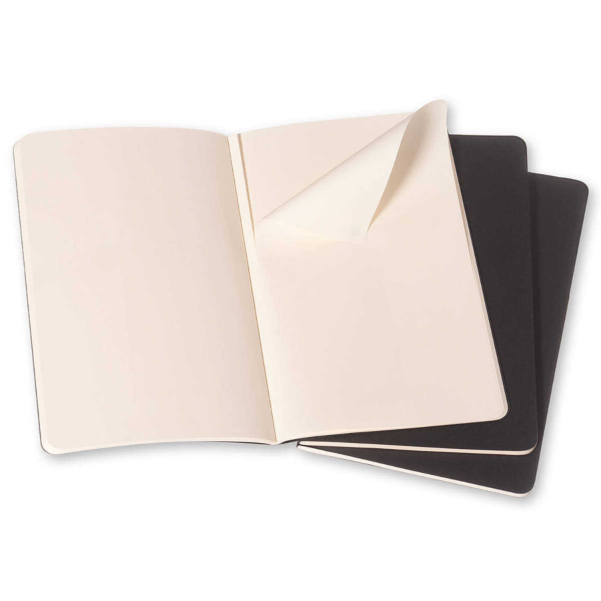 Moleskine Cahier Plain Journals Black 3pk