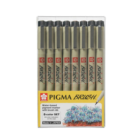 Sakura Pigma Micron Brush Pen Coloured 8pk