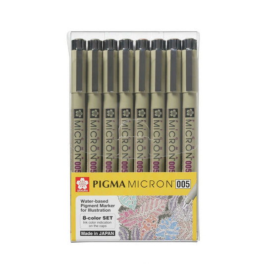 Sakura Pigma Micron 05 Pen Coloured 8pk