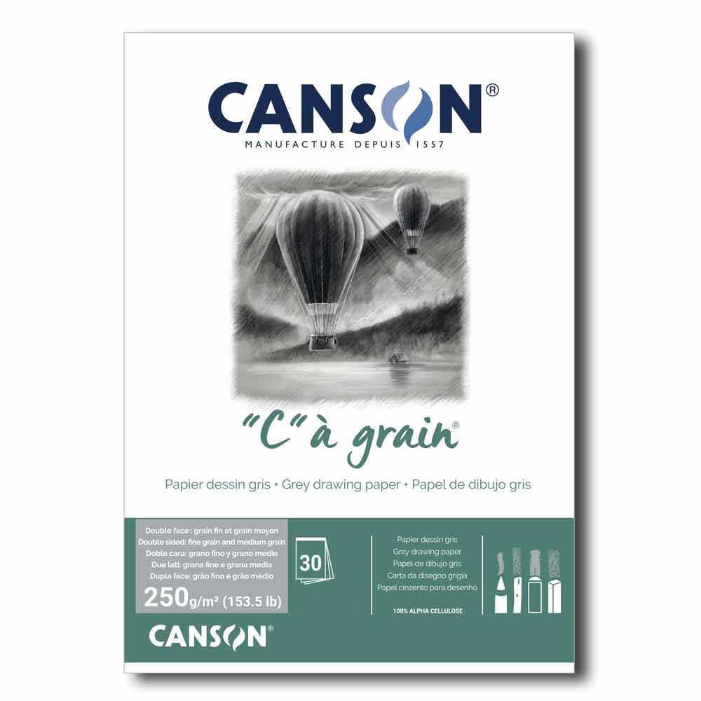 Canson "C" à Grain Drawing Grey Paper Pads