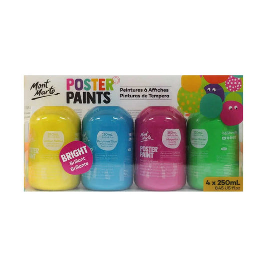 Mont Marte Poster Paint Set 4pk - Bright