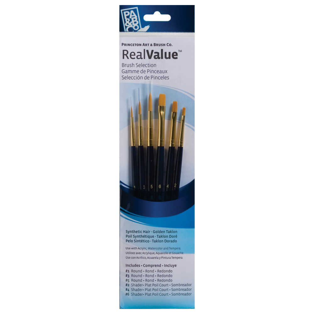 Princeton Real Value Brush Set Blue 6pk