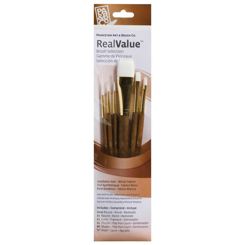 Princeton Real Value Brush Set Brown 6pk