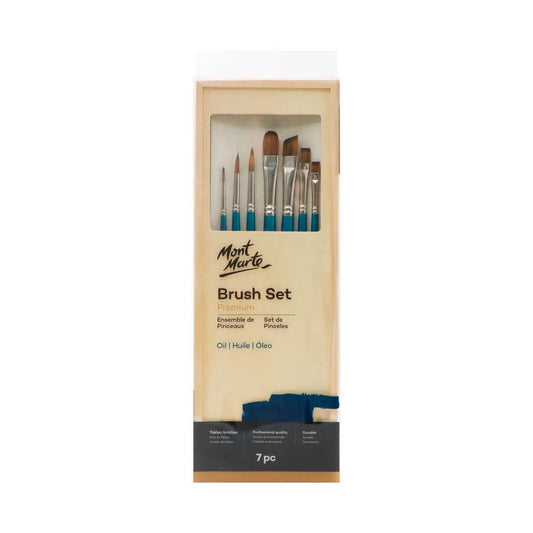 Mont Marte Oil Brush Set Box 7Pce