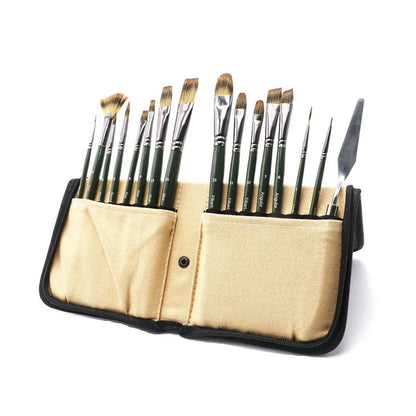 Mont Marte Signature Brush Set with Easel Wallet 17pc