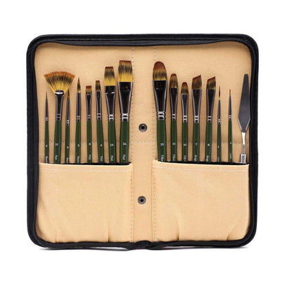 Mont Marte Signature Brush Set with Easel Wallet 17pc