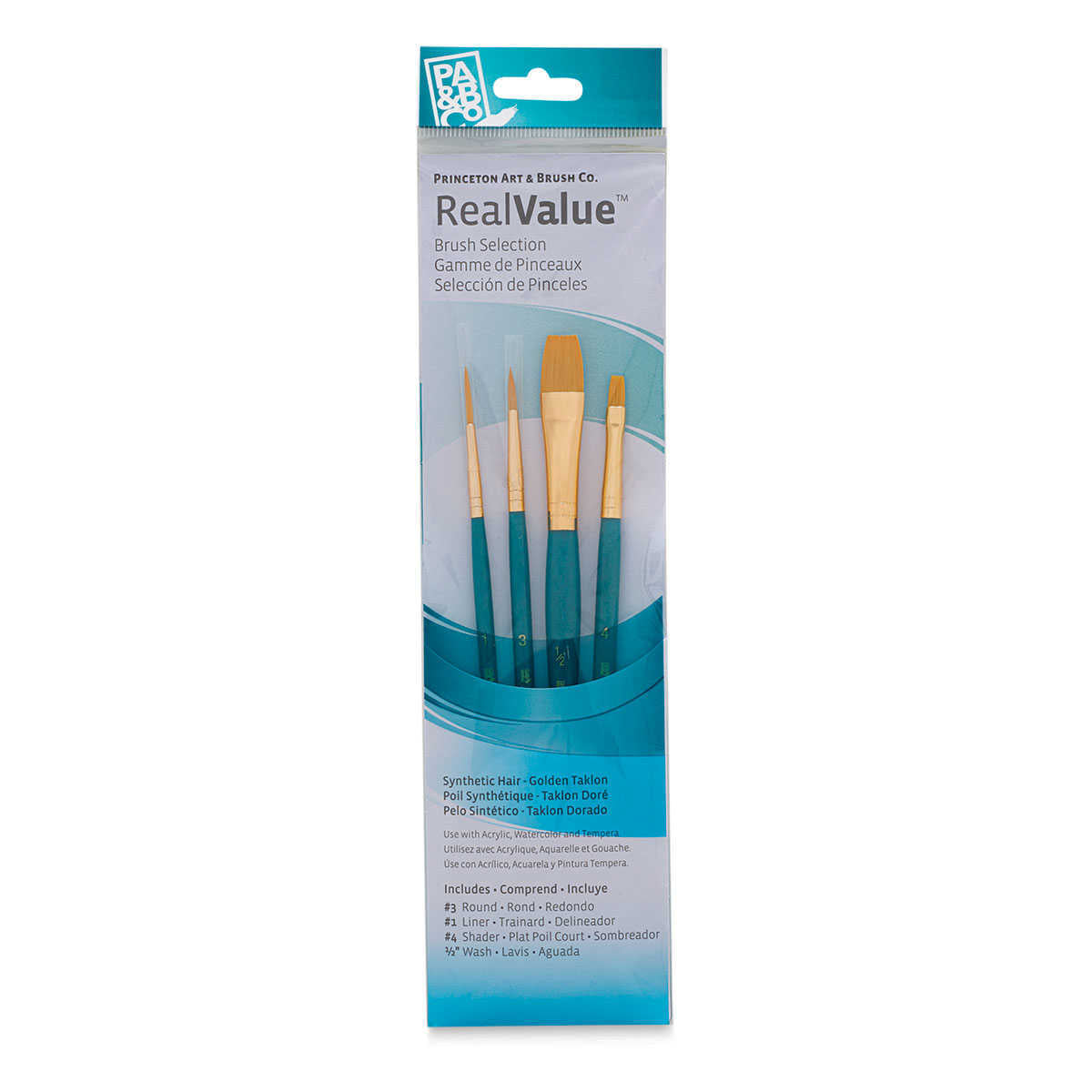 Princeton Real Value  Brush Set Cyan 4Pk