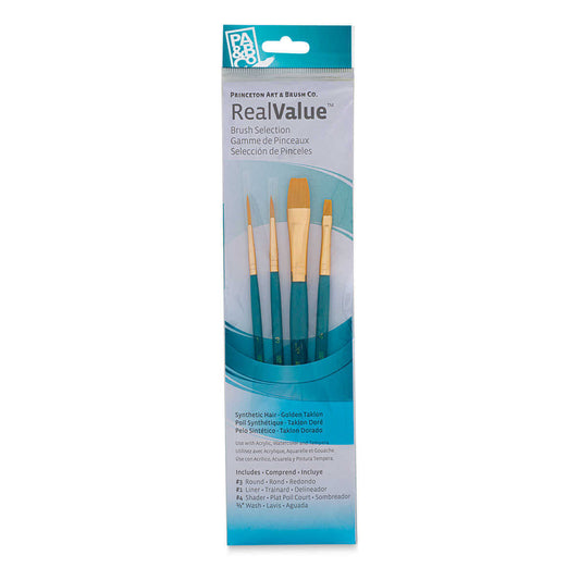 Princeton Real Value  Brush Set Cyan 4Pk