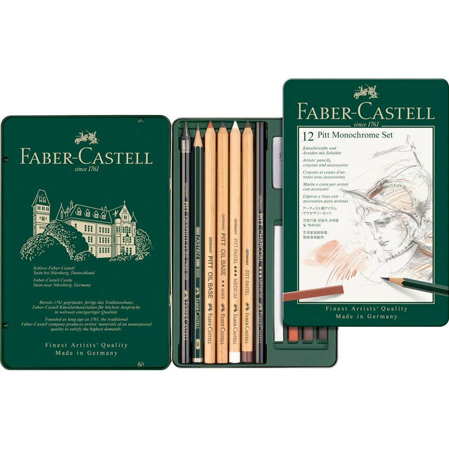 Faber castell Pitt Monochrome 12 Tin