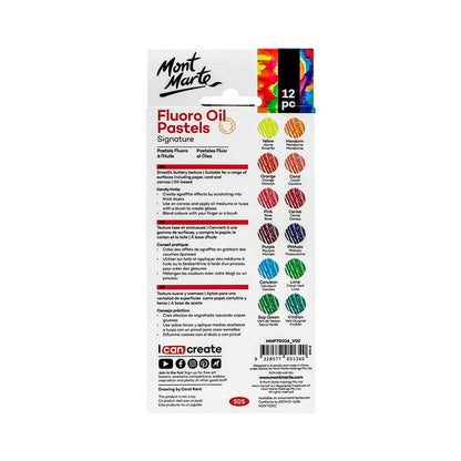 Mont Marte Fluoro Oil Pastels  12pk