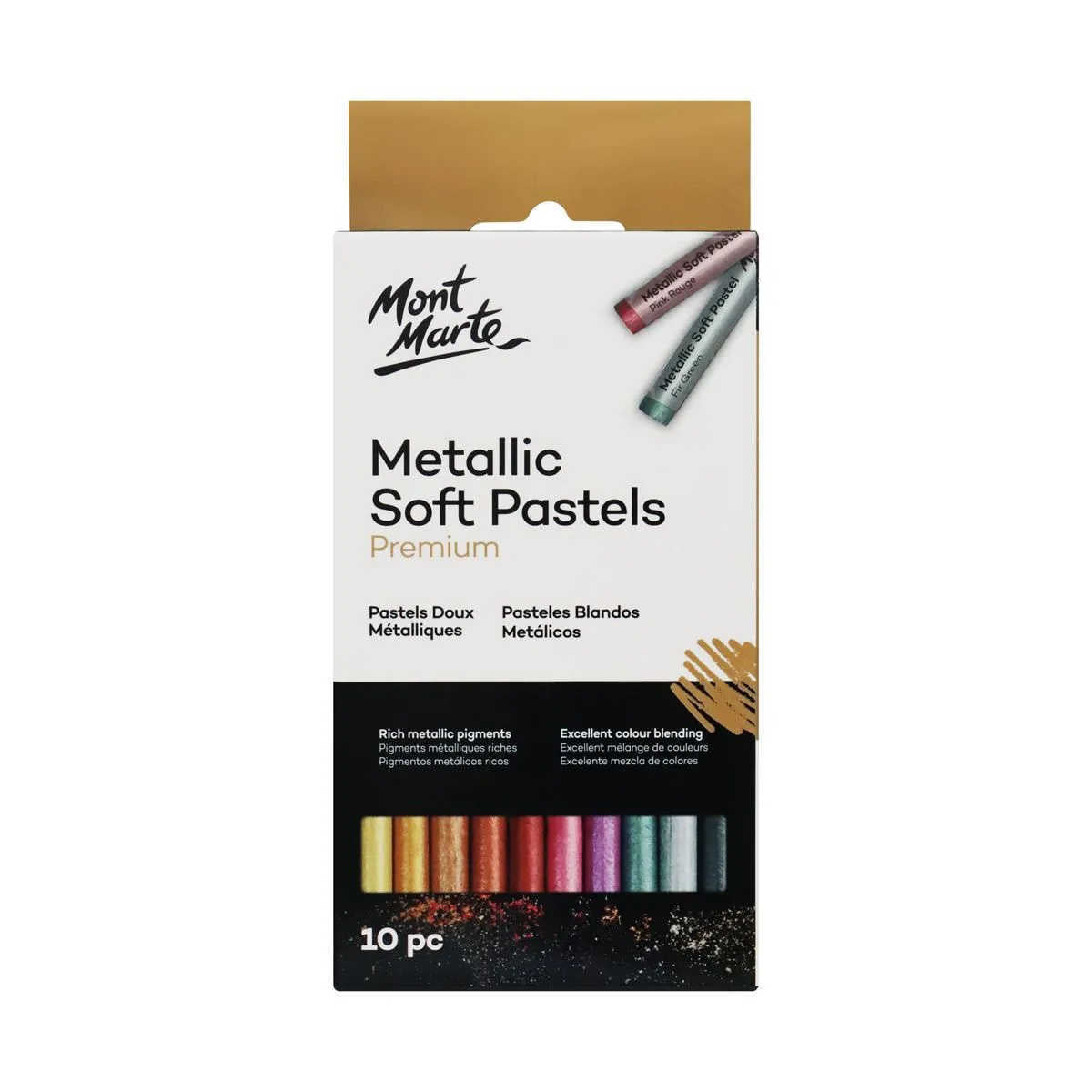 Mont Marte Metallic Soft Pastels 10pk