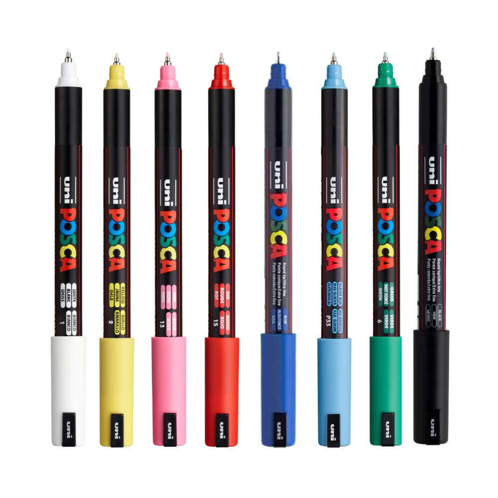 Uni POSCA Marker Pen PC-1MR Ultra-Fine Set of 8