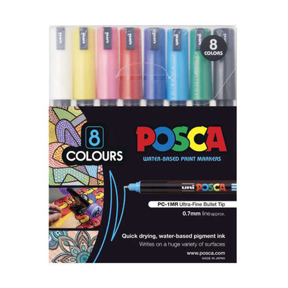 Uni POSCA Marker Pen PC-1MR Ultra-Fine Set of 8