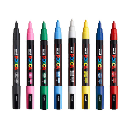 Uni POSCA Marker Pen PC-3M Fine Set of 8 Assorted