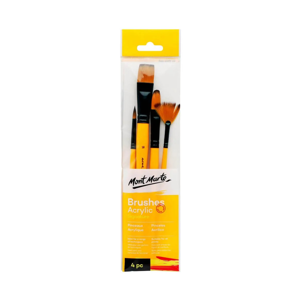 Mont Marte Gallery Series Brush Set 4Pk