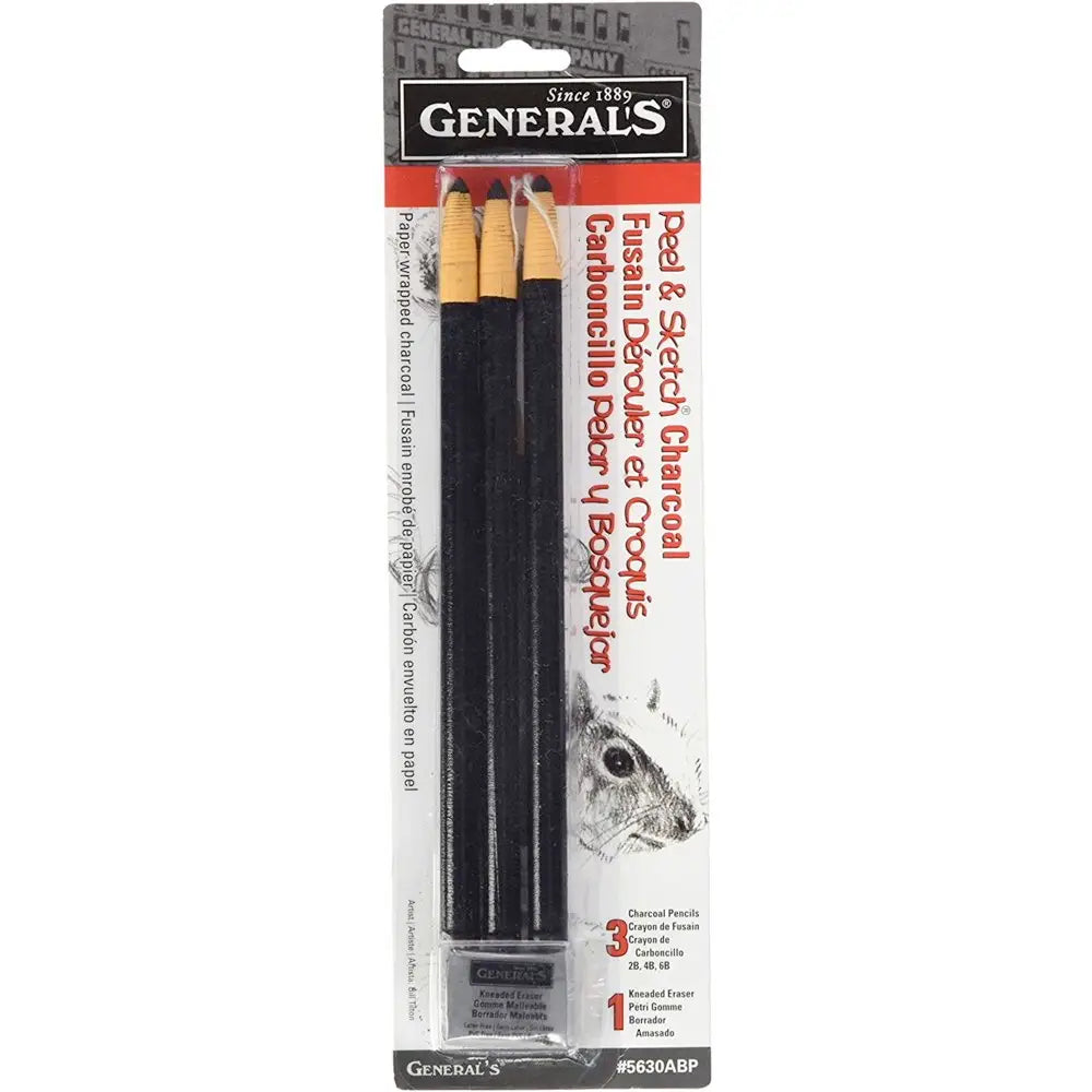 Generals Peel & Sketch Charcoal Pencils