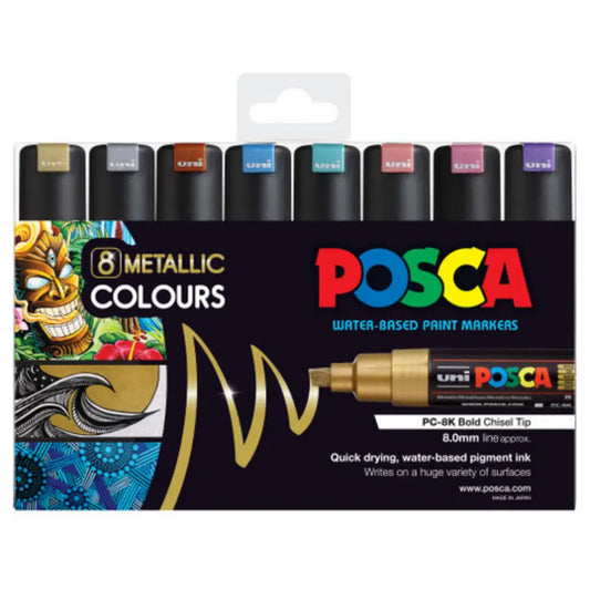 Uni Posca Paint Pen PC-8K Metallic Set 8pk