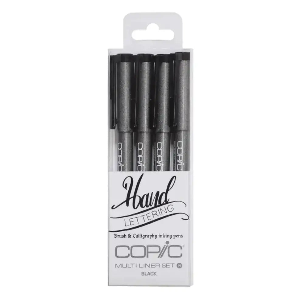 Copic Hand Lettering Pen Set Black 4pk