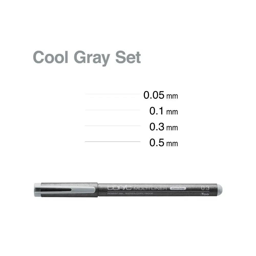 Copic Multiliner Set Cool Grey 4pk