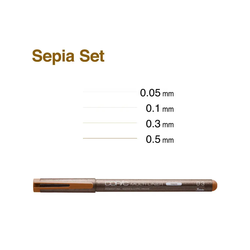 Copic Multiliner Set Sepia 4pk