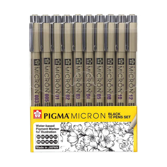 Sakura Pigma Micron Set Black 10pk