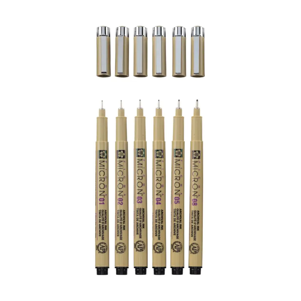 Sakura Pigma Micron Black Pen Set 6pk