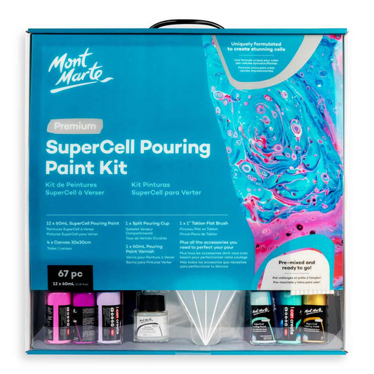 Mont Marte SuperCell Pouring Paint Kit 67pc